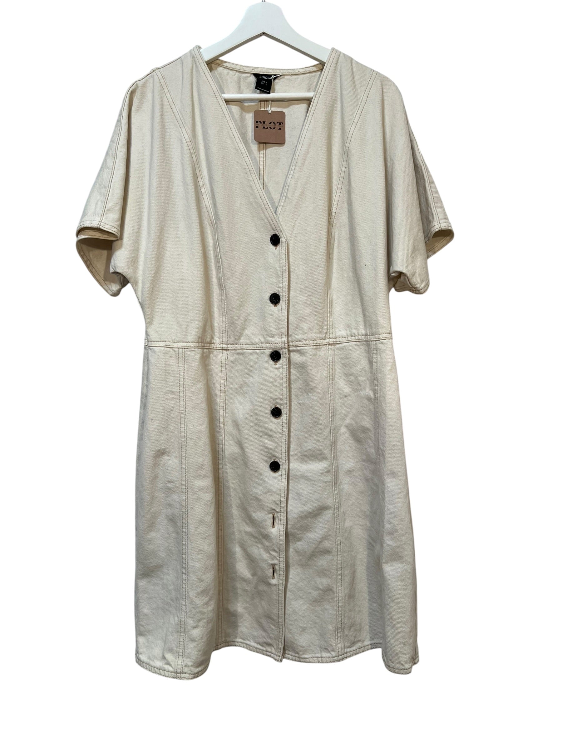 Lindex L Denimklänning Beige