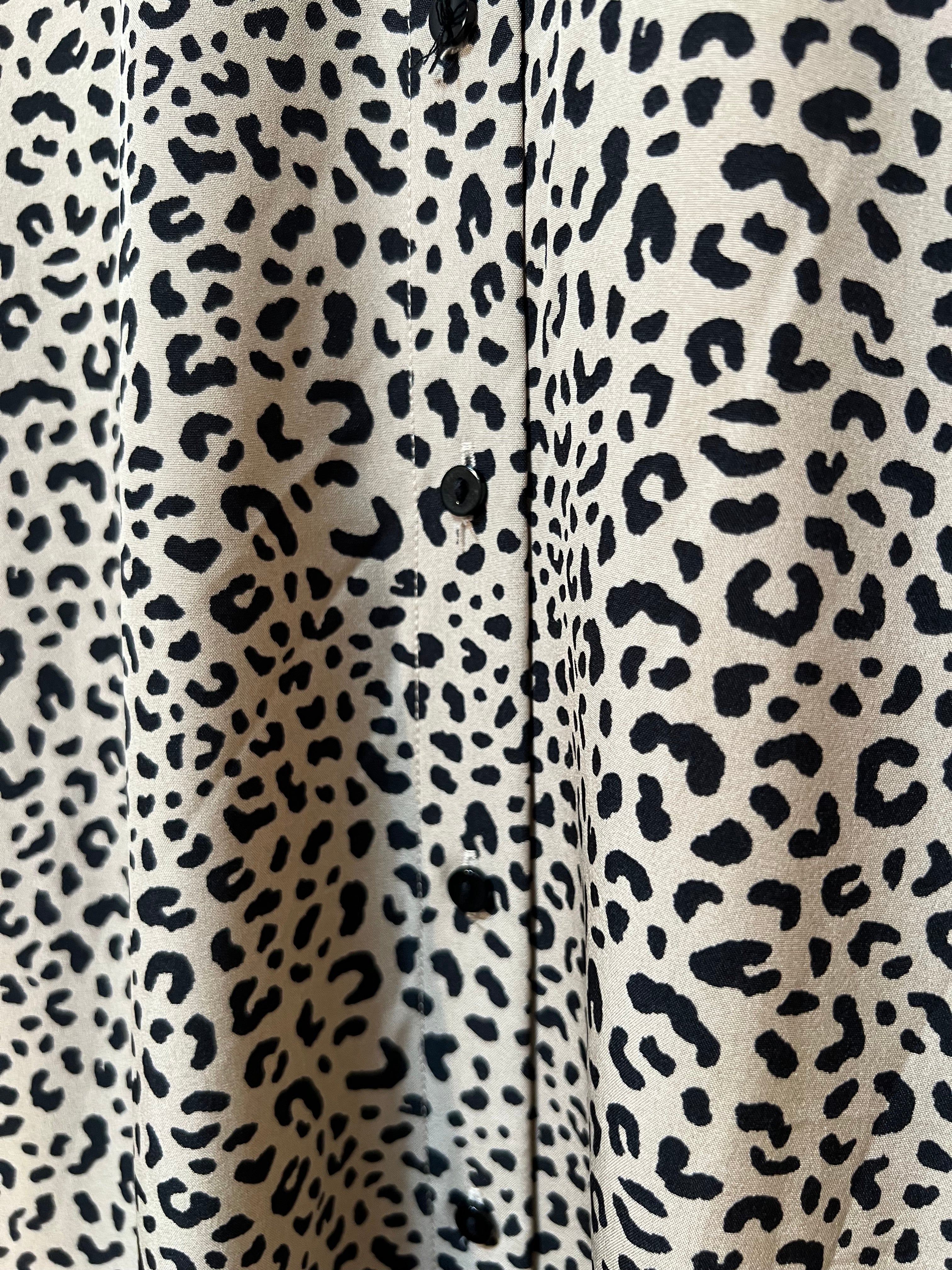 Leopardmönstrad Skjortklänning
