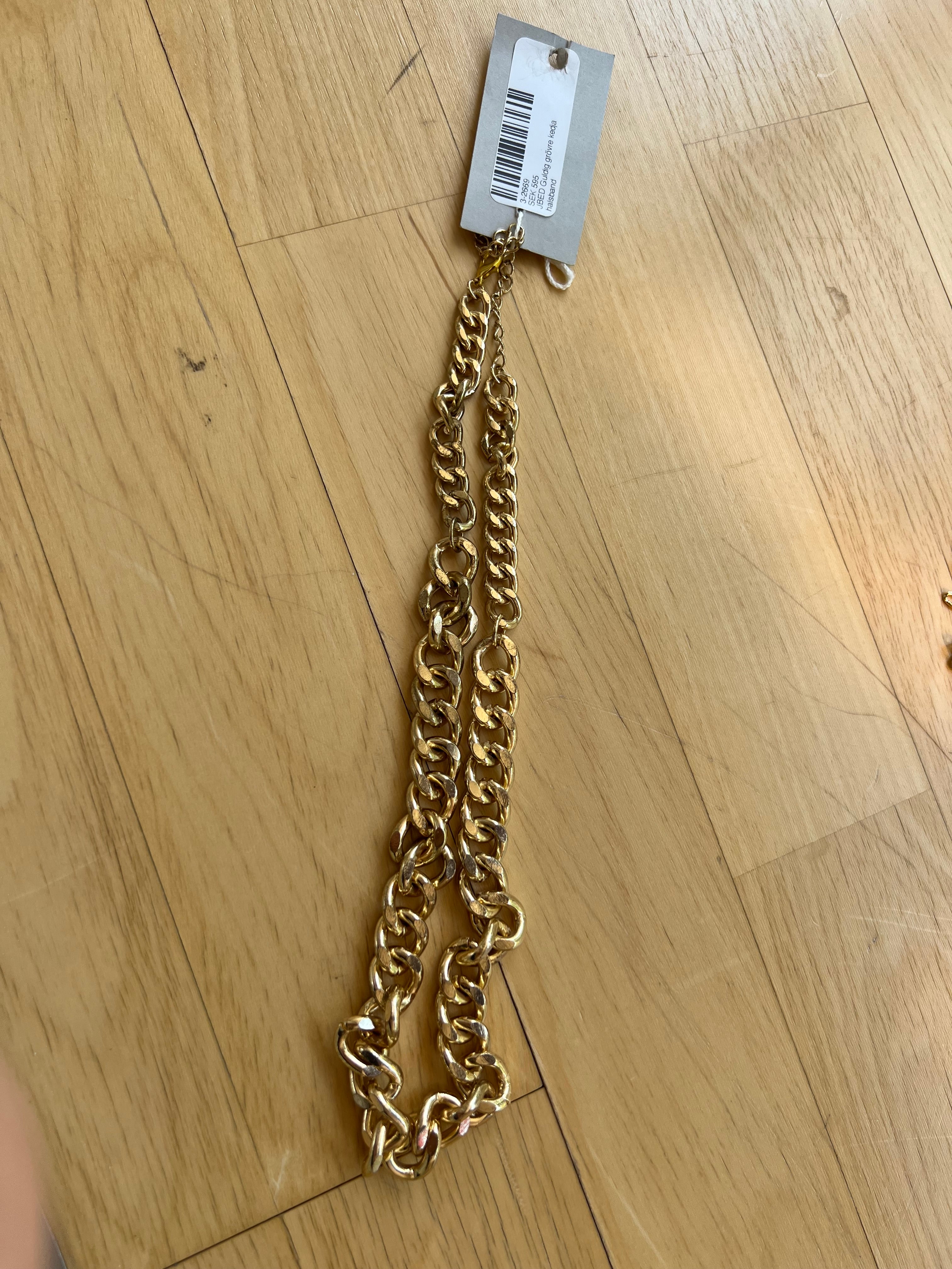 JBED Guldig grövre kedja halsband