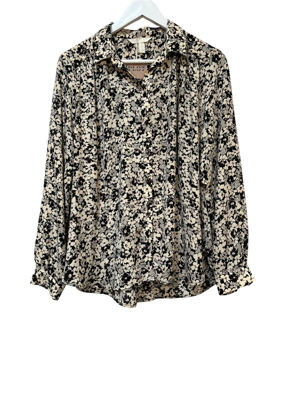 Blommig skjortblus