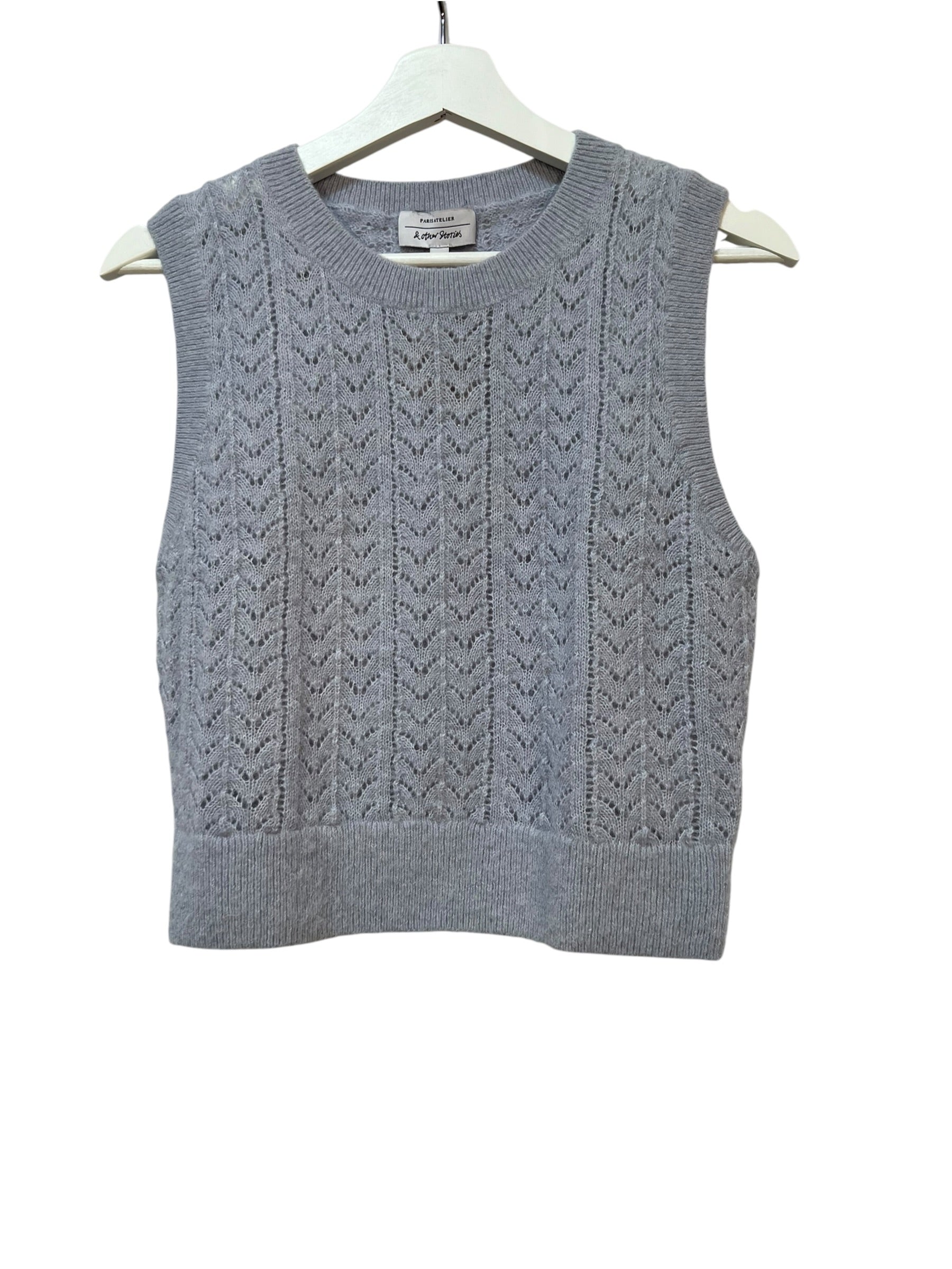 Mönsterstickad Ärmlös Pullover