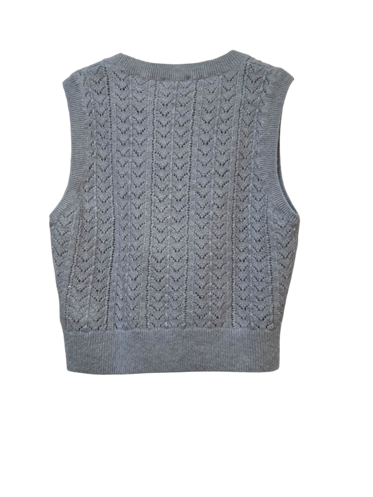 Mönsterstickad Ärmlös Pullover