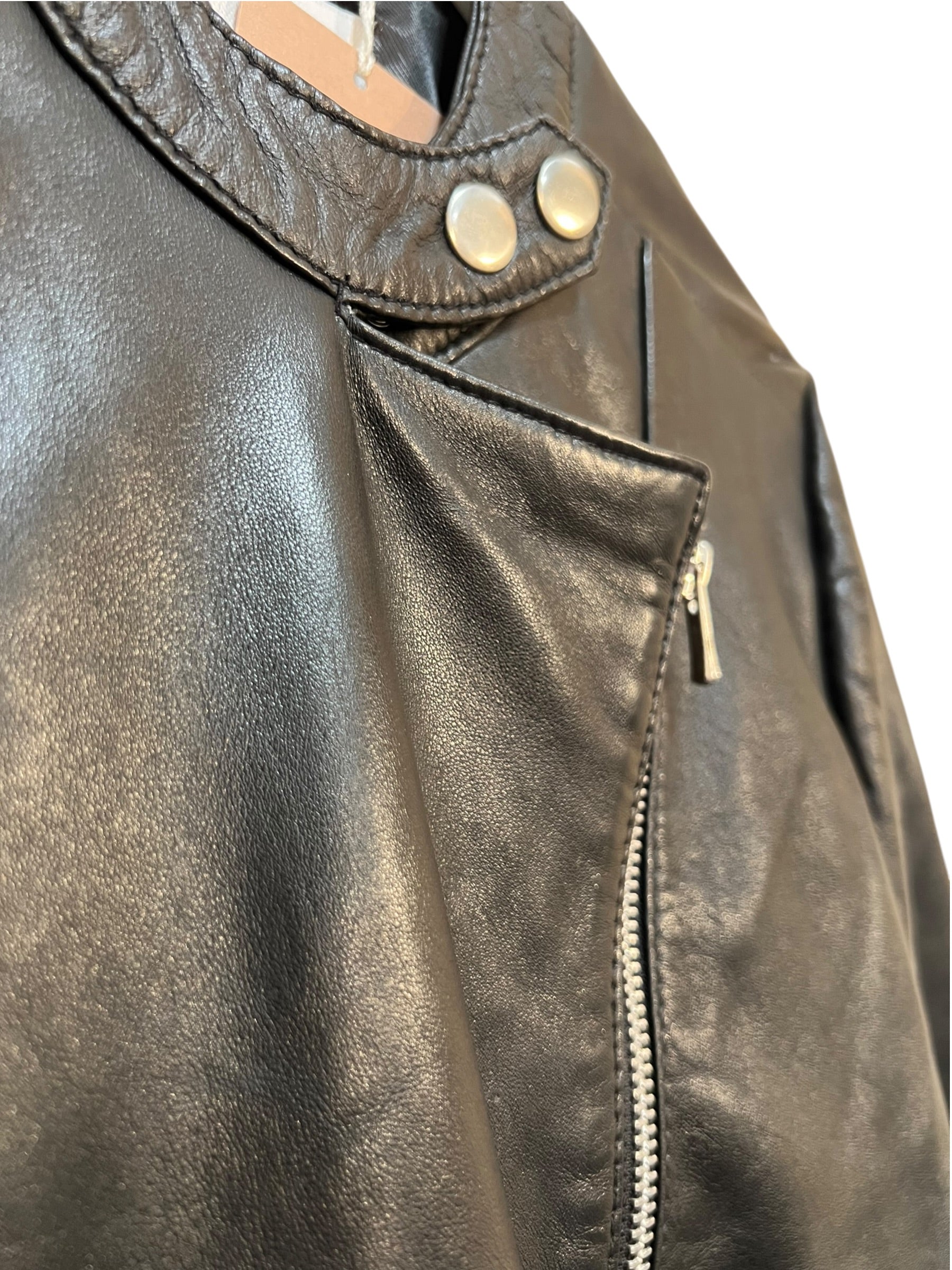 Bikerjacka äkta skinn
